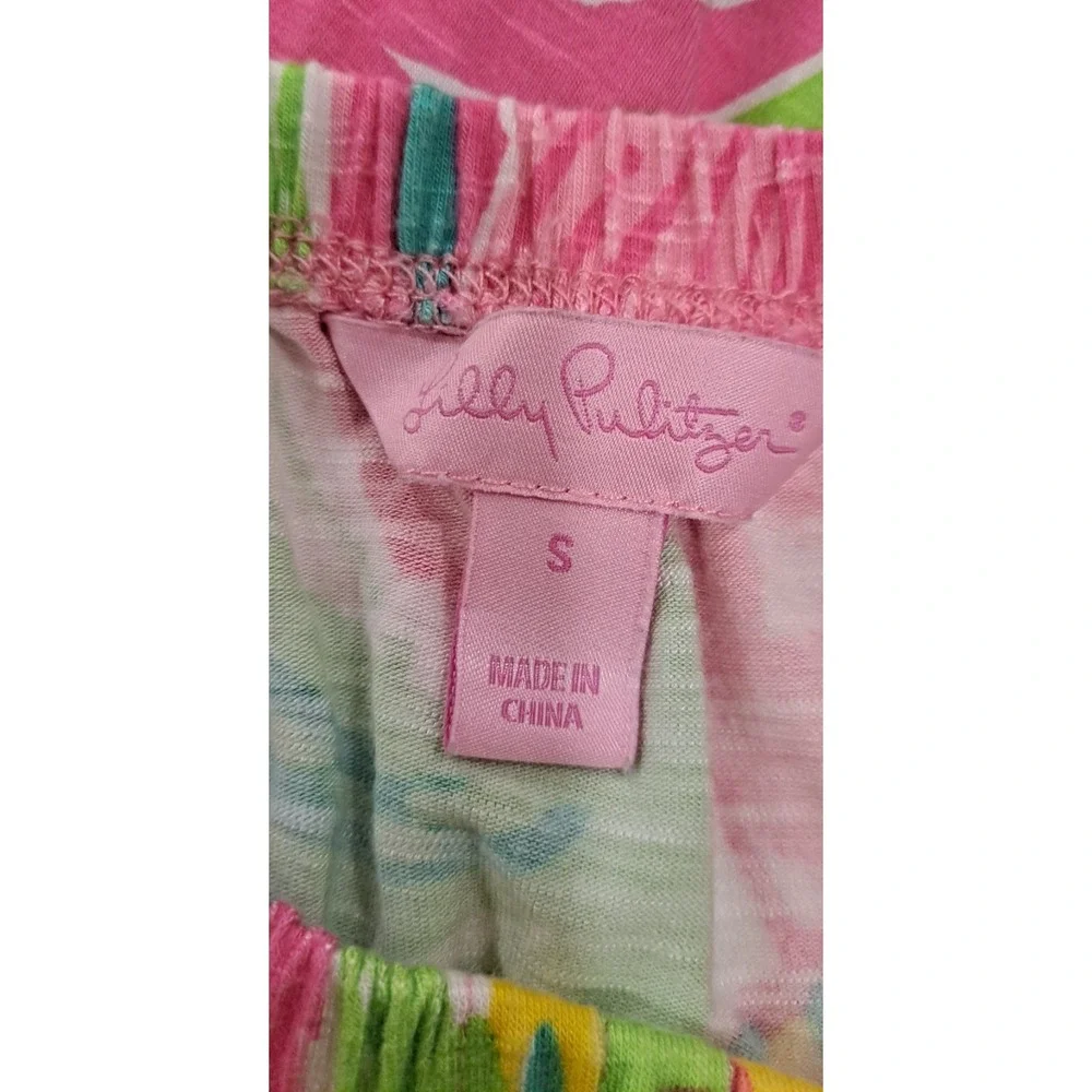 Lilly Pulitzer Marlisa All Nighter Print Slub Jersey Strapless Maxi Dress sz S - Picture 7 of 7